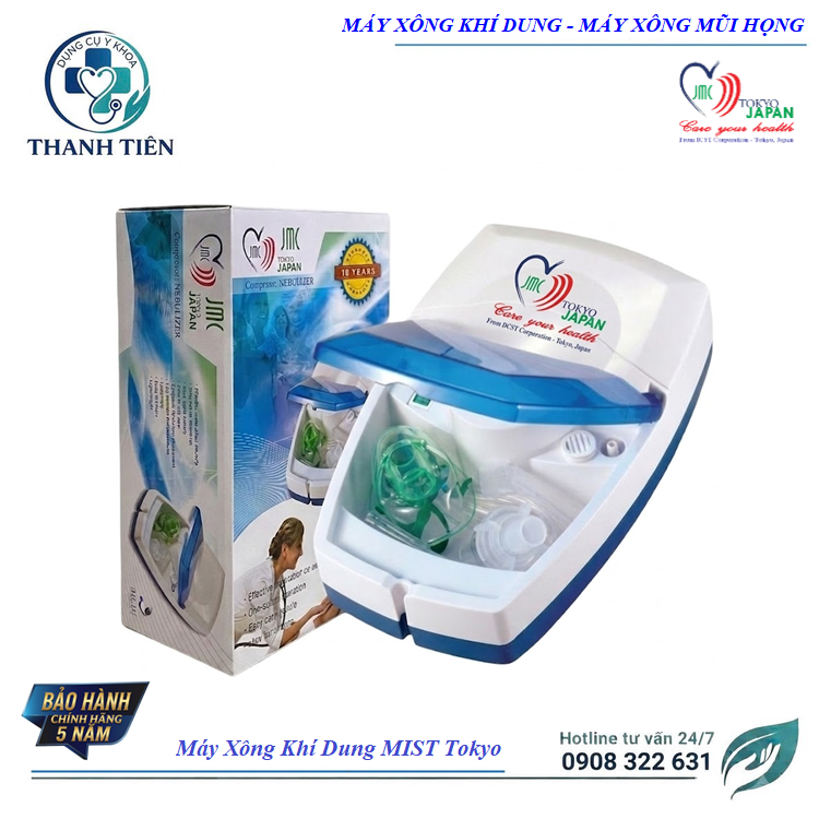 Máy Xông Khí Dung JMC Mist Tokyo - Máy Xông Mũi Họng Cao Cấp Chính Hãng Nhật Bản - Máy Xông Mũi Họng Trẻ Em - Người Lớn Có Điều Chỉnh Lượng Hơi