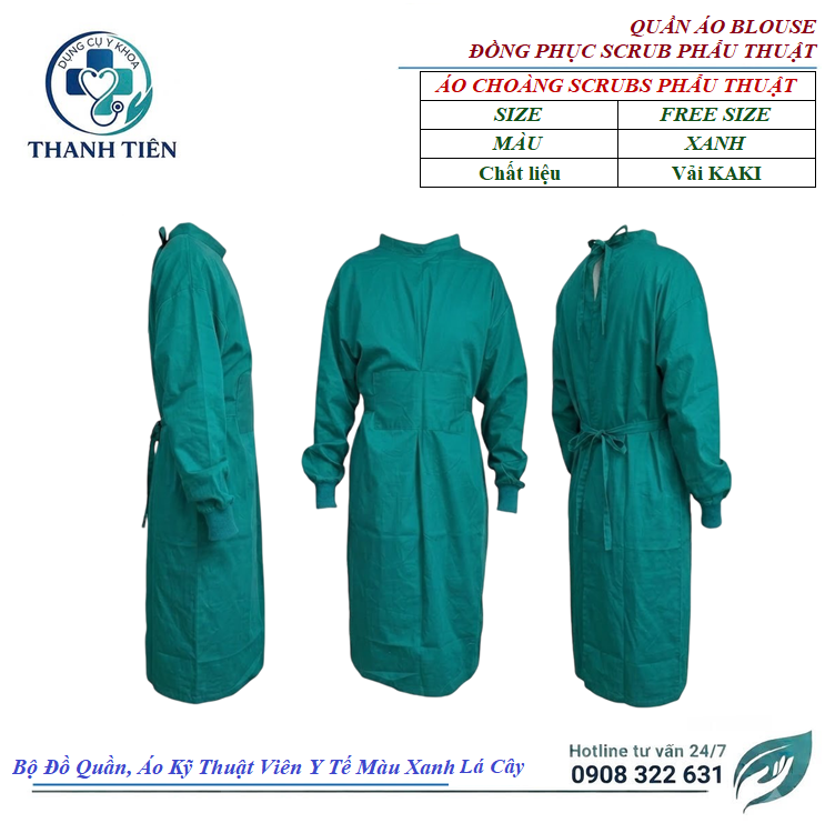 Áo Choàng Phẩu Thuật Vải Hấp Nhiệt Tiệt Trùng - Áo Choàng Scrubs - Surgical gown